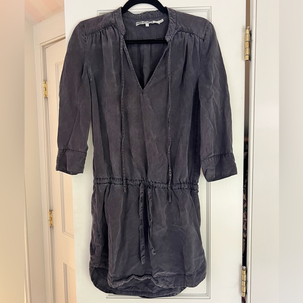 Pam & Gela Belted Tie Mini Dress